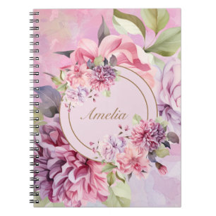 Elegant Watercolor Floral Bouquet Notebook