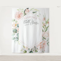 Elegant watercolor floral bridal shower backdrop