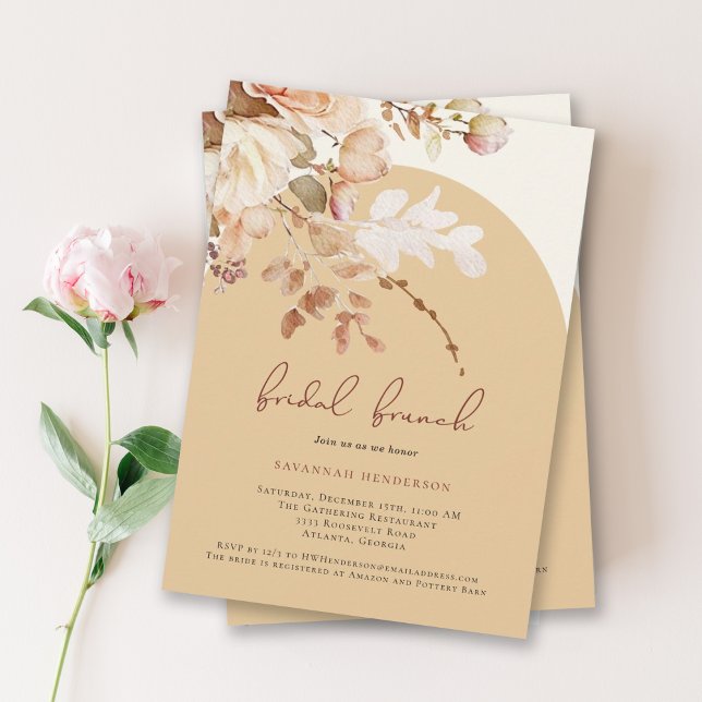 Elegant Watercolor Floral Bridal Shower Brunch  Invitation (Creator Uploaded)