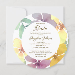 Elegant Watercolor Floral Bridal Shower Invitation