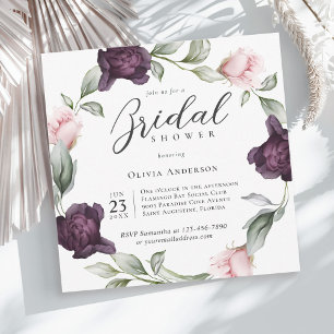 Elegant Watercolor Floral Bridal Shower Invitation