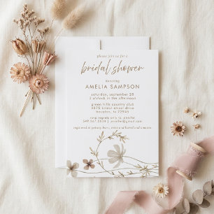 Elegant Watercolor Floral Bridal Shower Invitation