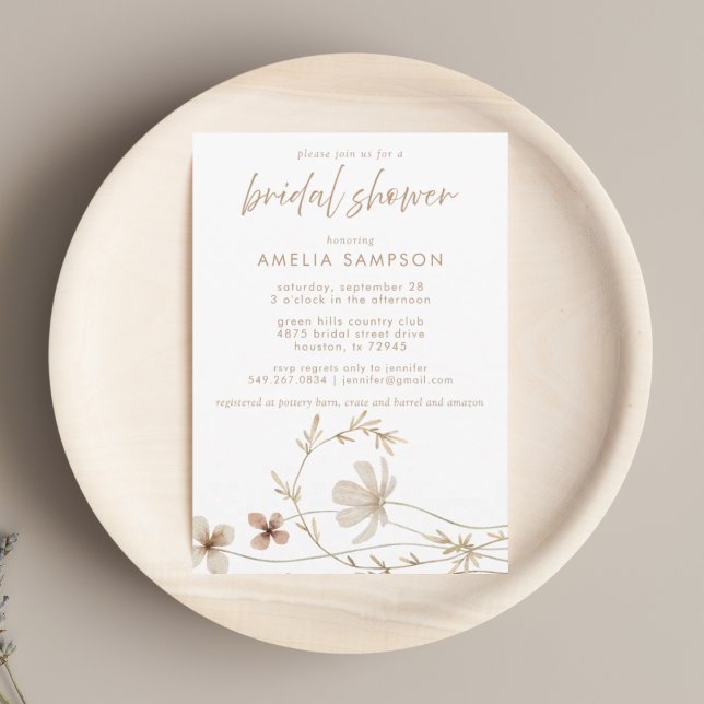 Elegant Watercolor Floral Bridal Shower Invitation (Creator Uploaded)