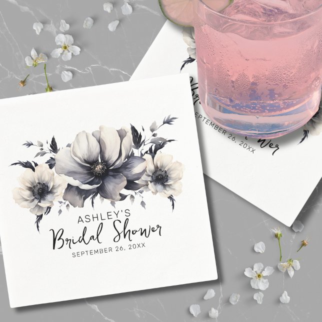 Elegant Watercolor Floral Bridal Shower Napkin (Elegant Watercolor Floral Bridal Shower Napkins)