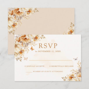 Elegant Watercolor Floral Bridal Shower RSVP Card 