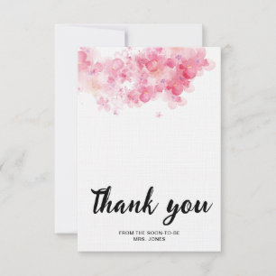 Elegant watercolor floral bridal shower thank you card