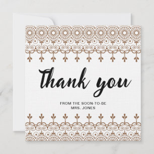 Elegant watercolor floral bridal shower thank you card