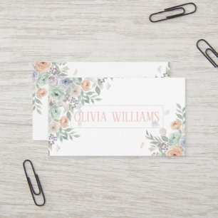 Elegant Watercolor Floral Business Card