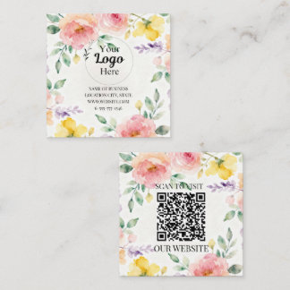 Elegant Watercolor Floral business logo Modern Calling Card