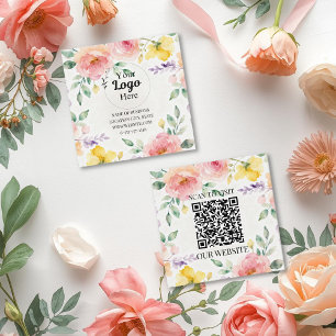 Elegant Watercolor Floral business logo Modern  Calling Card