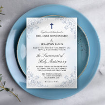 Elegant Watercolor Floral Catholic Nuptial Mass