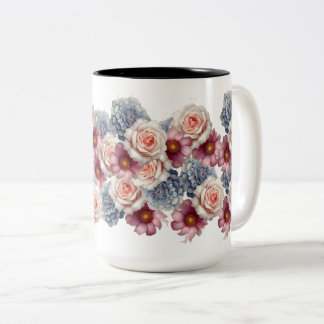 Elegant Watercolor Floral Coffee Mug - Pastel Rose