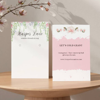 Elegant Watercolor Floral Custom Earring Display