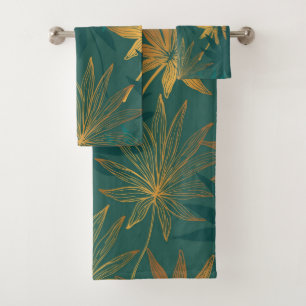 Elegant watercolor floral decorative eye-catching bath towel set