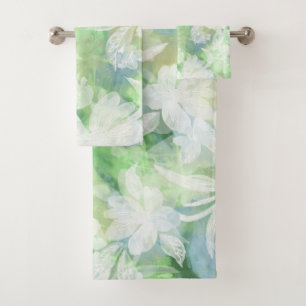 Elegant watercolor floral decorative eye-catching bath towel set