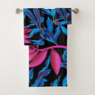 Elegant watercolor floral decorative eye-catching bath towel set