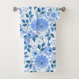 Elegant watercolor floral decorative eye-catching  bath towel set