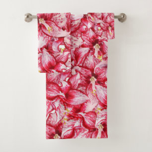 Elegant watercolor floral decorative eye-catching  bath towel set
