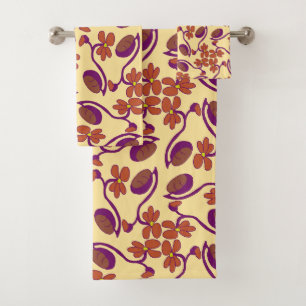 Elegant watercolor floral decorative eye-catching  bath towel set