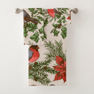 Elegant watercolor floral decorative eye-catching  bath towel set