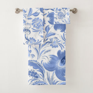 Elegant watercolor floral decorative eye-catching bath towel set