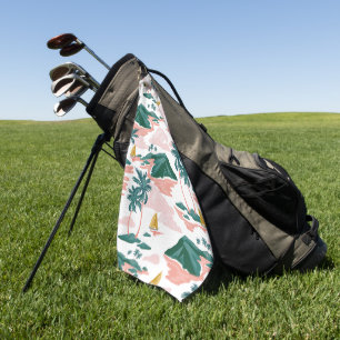 Elegant watercolor floral decorative eye-catching golf towel