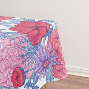 Elegant watercolor floral decorative pattern tablecloth