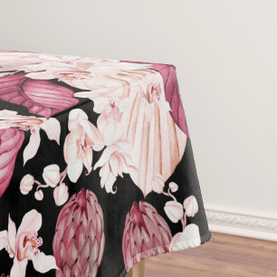 Elegant watercolor floral decorative pattern tablecloth
