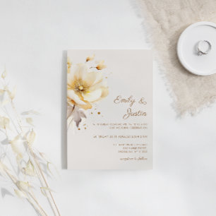 Elegant Watercolor Floral Delicate Wedding Invitation