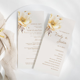 Elegant Watercolor Floral Delicate Wedding Programme