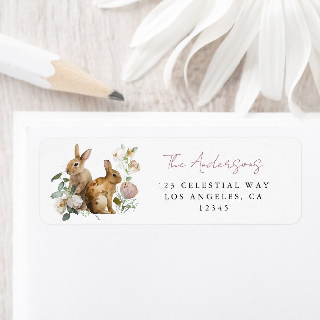 Elegant Watercolor Floral Easter Address (Insitu)
