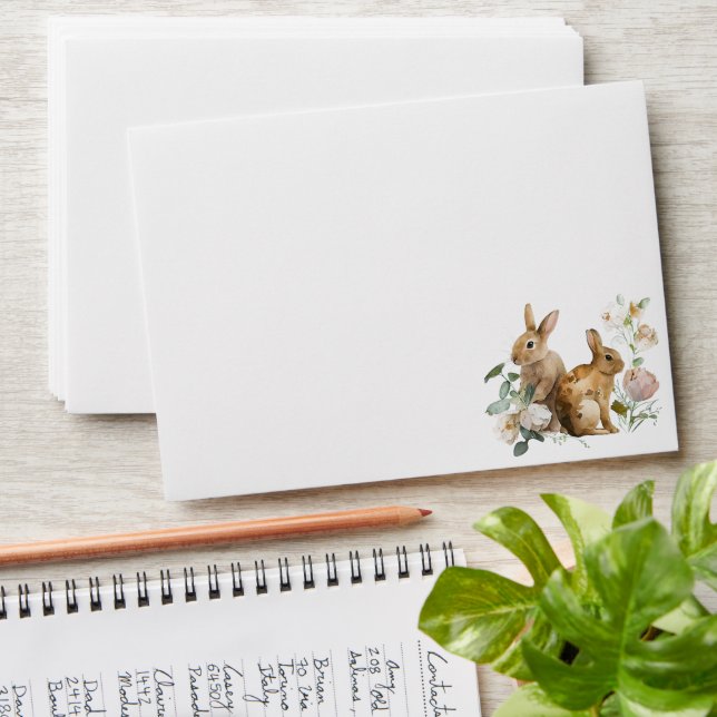 Elegant Watercolor Floral Easter Envelope (Stacked)
