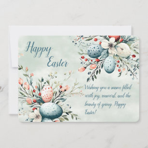 Elegant Watercolor Floral Easter Holiday Card