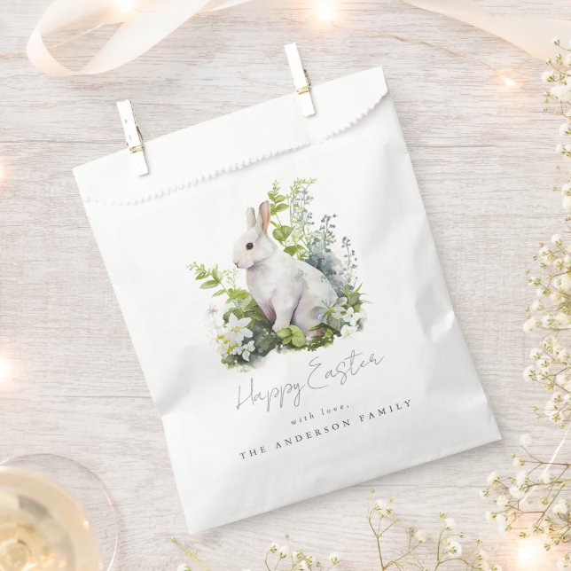 Elegant Watercolor Floral Easter Party Favour Bags (Clipped)