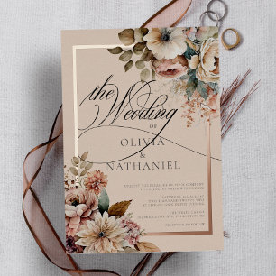 Elegant Watercolor Floral Fall Wedding