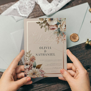 Elegant Watercolor Floral Fall Wedding