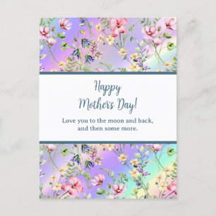 Elegant  Watercolor Floral for Happy Mother's Day Invitation Postcard
