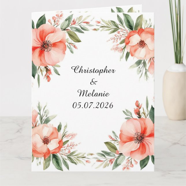 Elegant Watercolor Floral Frame Card (Front)