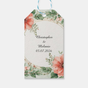 Elegant Watercolor Floral Frame Gift Tags