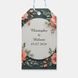 Elegant Watercolor Floral Frame Gift Tags