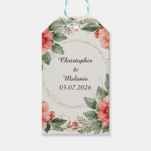 Elegant Watercolor Floral Frame Gift Tags