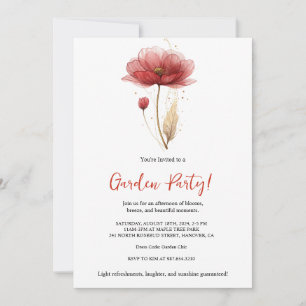 Elegant Watercolor Floral Garden Party Invitation 