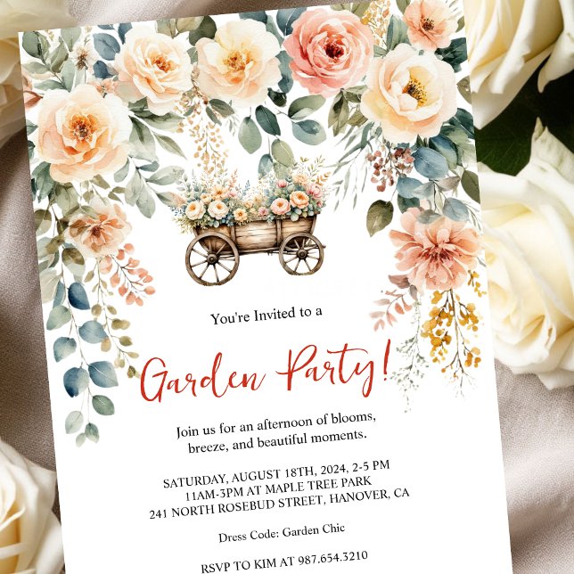 Elegant watercolor floral garden party invitation (Creator Uploaded)