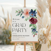 Elegant Watercolor Floral Graduation Party 