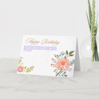 Elegant Watercolor Floral Happy Birthday Greeting Card