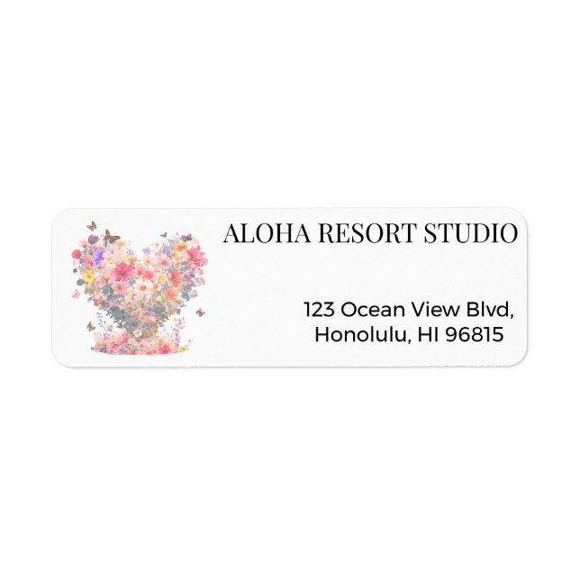 Elegant Watercolor Floral Heart  (Front)