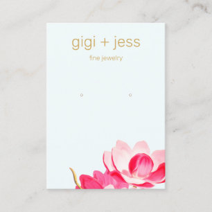 Elegant Watercolor Floral Magnolia Earring Display Business Card