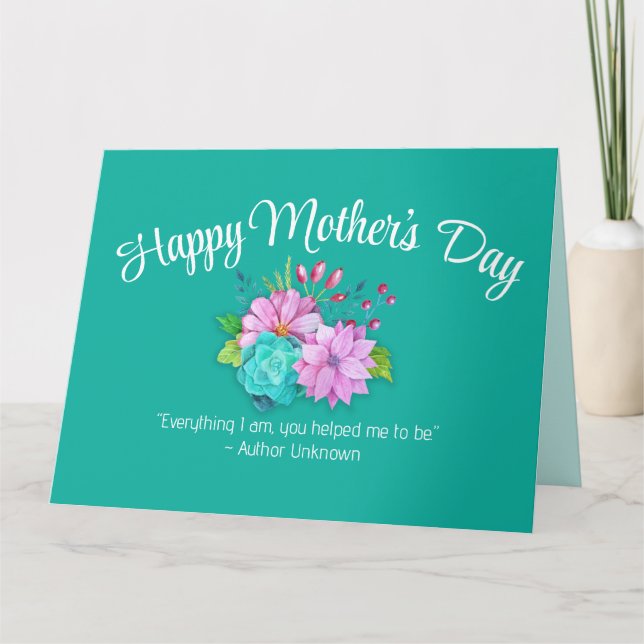 Elegant Watercolor Floral Mother's Day Card (Front)