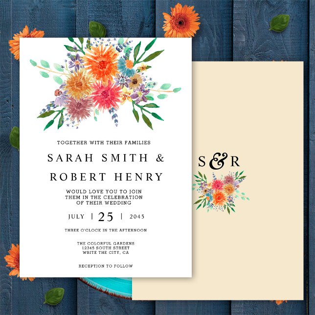 Elegant Watercolor Floral Painting Wedding Invitation (Creator Uploaded)
