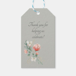Elegant Watercolor Floral Paper Napkin Gift Tags